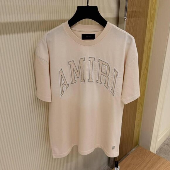 AMIRI MEN NEW SEASON CREAM COLOR T-SHIRT LARGE SIZE - Picture 1 of 3